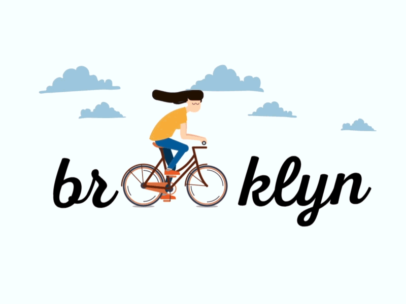 Brooklyn animation bike brooklyn cycle hipster illustration loop motion nyc