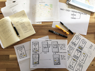 Process ideation illustration ios mobile prototyping sharpie sketch sketching ui ux webapp wireframing
