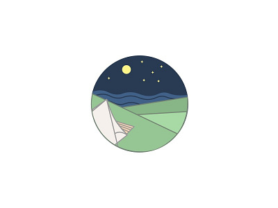 Supermoon Glamping camping design icon illustration moon ocean outdoors sanfrancisco sf stars