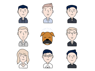 Realstax Team avatars design dog illustration people sanfrancisco sf team