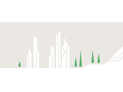 Cityscape Illustration city illustration lines minimal mountain nature tree