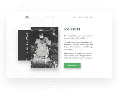 Gregory Packs ecommerce minimal minimalism nature splashpage webdesign website