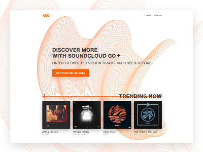 Soundcloud geometric illustration music ui web web design website
