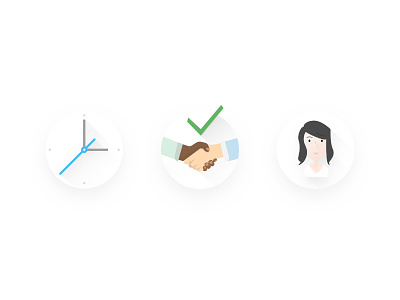 Value Prop Icons clock design icon icons illustration material minimal support teamwork vector