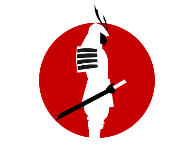 White Samurai icon illustration japan japanese lines minimal mobile samurai vector web