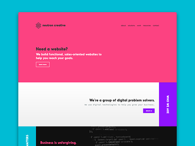 Neutron Creative Website Redesign colorful design psychadelic responsive trippy ui ux web web design website