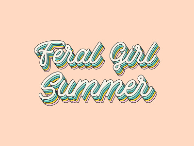 Feral Girl Summer Retro design feral girl graphic design illustration retro retro summer typography wild girl