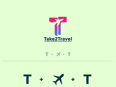 Take2Travel Logo Design For Curated Experiences And Travel Hacks