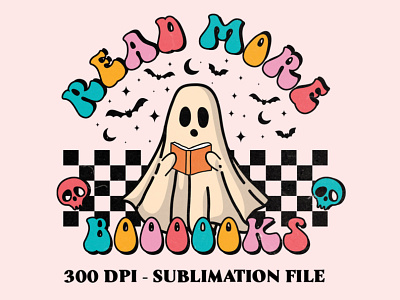 Read More Books Halloween Cute Ghost Sublimation Design design graphic design groovy halloween halloween horror illustration retro halloween sublimation vector