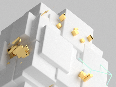 Gold n White art direction cinema 4d motion design redshift xparticles