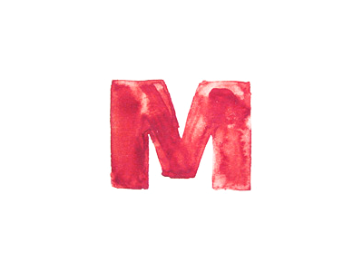M letter watercolor