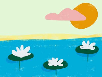 i like lake beach camping clouds fauna florals lake lilies lillipads lily outdoors plants sky sun