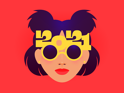 2️⃣0️⃣2️⃣1️⃣ 2021 asian cute face girl glasses happy new year lady new year portrait woman