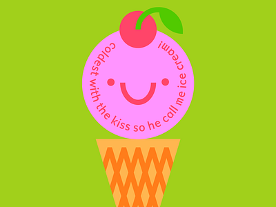 ice cream chillin blackpink cherry cone ice cream ice cream cone illustration kpop selena smiley