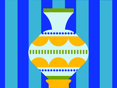 vase blue illustration still life vase