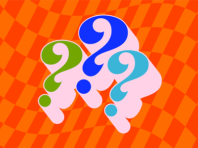 what? 70s fun groovy question typography