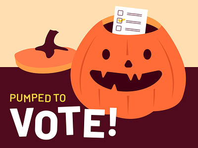 it's a pun carving election fall halloween harvest illustration jack o lantern pumpkin spooky vote voting