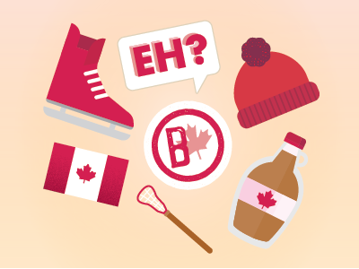 Canada Day canada eh flag hockey immigration lacrosse maple syrup skate toque tv show
