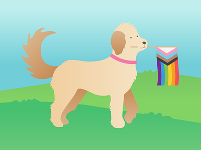 Pride Pupper animal asexual bi canine dog doodle flag gay lesbian lgbt nature ottawa pansexual pet pets poodle pride puppy questioning trans