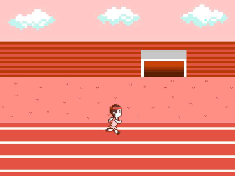 Run on the track - pixel animation