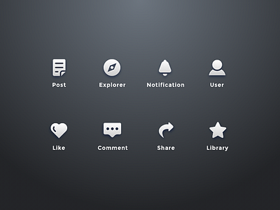 Icons for a medium app