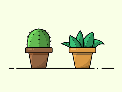 Pot plants 01 illustration