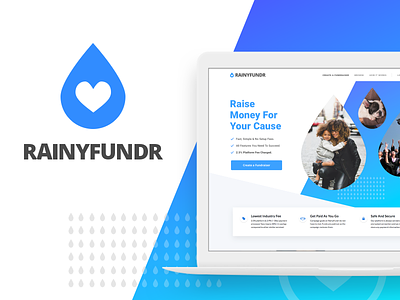 RainyFundr - Crowdfunding donation concept branding design desktop portfolio ui ux web