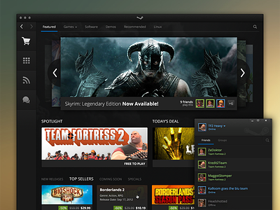 Steam Redesign app dark desktop games gaming steam tf2