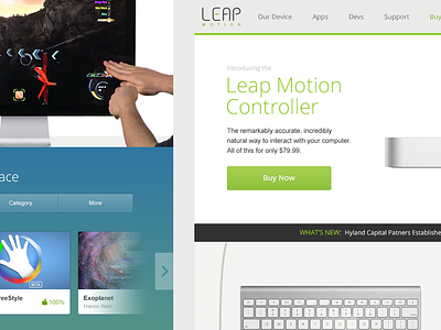 Leap Motion Site Redesign design desktop flat green leap motion simple ui ux web