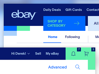 Exploration - New eBay Header abstract app branding colorful design ebay flat header ui ux web