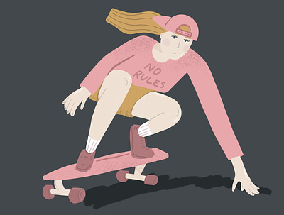 “You live outside of the box.” .... Me: “What box?” drawing girl girl character girls illustraion no rules pink power procreate rebel shred shred it skate skate girl skateboard skateboarder skateboarding skater skaters sketch