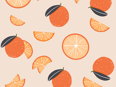 Vintage Orange Pattern citrus fruit illustration illustrator orange oranges pattern patterns surface design surface pattern tan textile textile design textile pattern