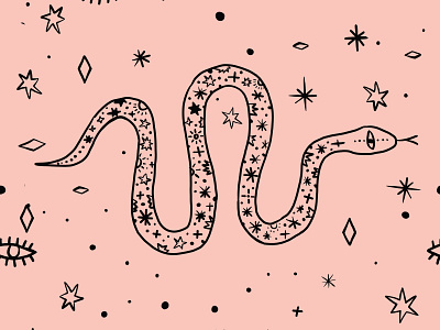 Pink Cosmic Moon Snake ai all seeing eye astrology character cosmic fresco intuition ladies lineart moon pink sign snake space stars symbol vector vector illustration women zodiac