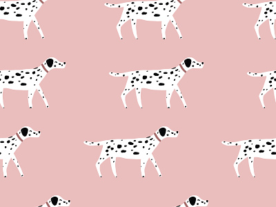 Pink Dalmatian Seamless repeat pattern cute cute animal dalmation dog dots illustration illustrator repeat repeat pattern seamless