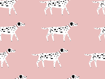 Pink Dalmatian Seamless repeat pattern