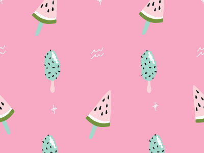 Pink Vector Summer Popsicle Pattern