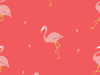 Retro Flamingo Pattern ai cute flamingo funky illustration pattern patterns pink red repeat repeater retro seamless stars tropical vector white