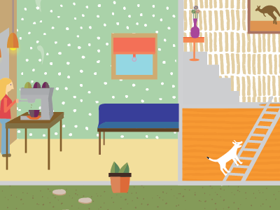 Little House ai coffee color dog house illustration kangaroo patterns vector