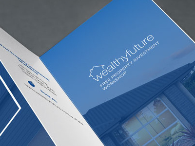 Wealthy Future Brochure blue branding brochure design house investment property