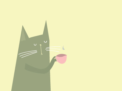 Snobs need friends too. ai coffee illustration kitty snob tea