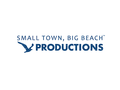 Small Town Big Beach Productions alabama beach big beach branding grunge gulf shores logo orange beach production seagull small town tourism