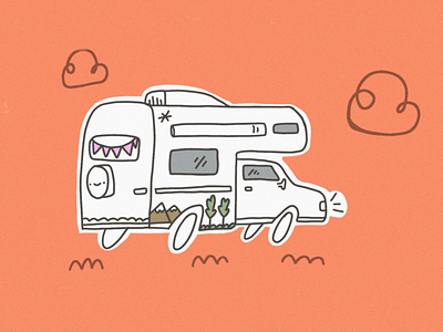 The Camper Truck! activity book camper campers camping cute draw how to illustration kids orange quirky truck