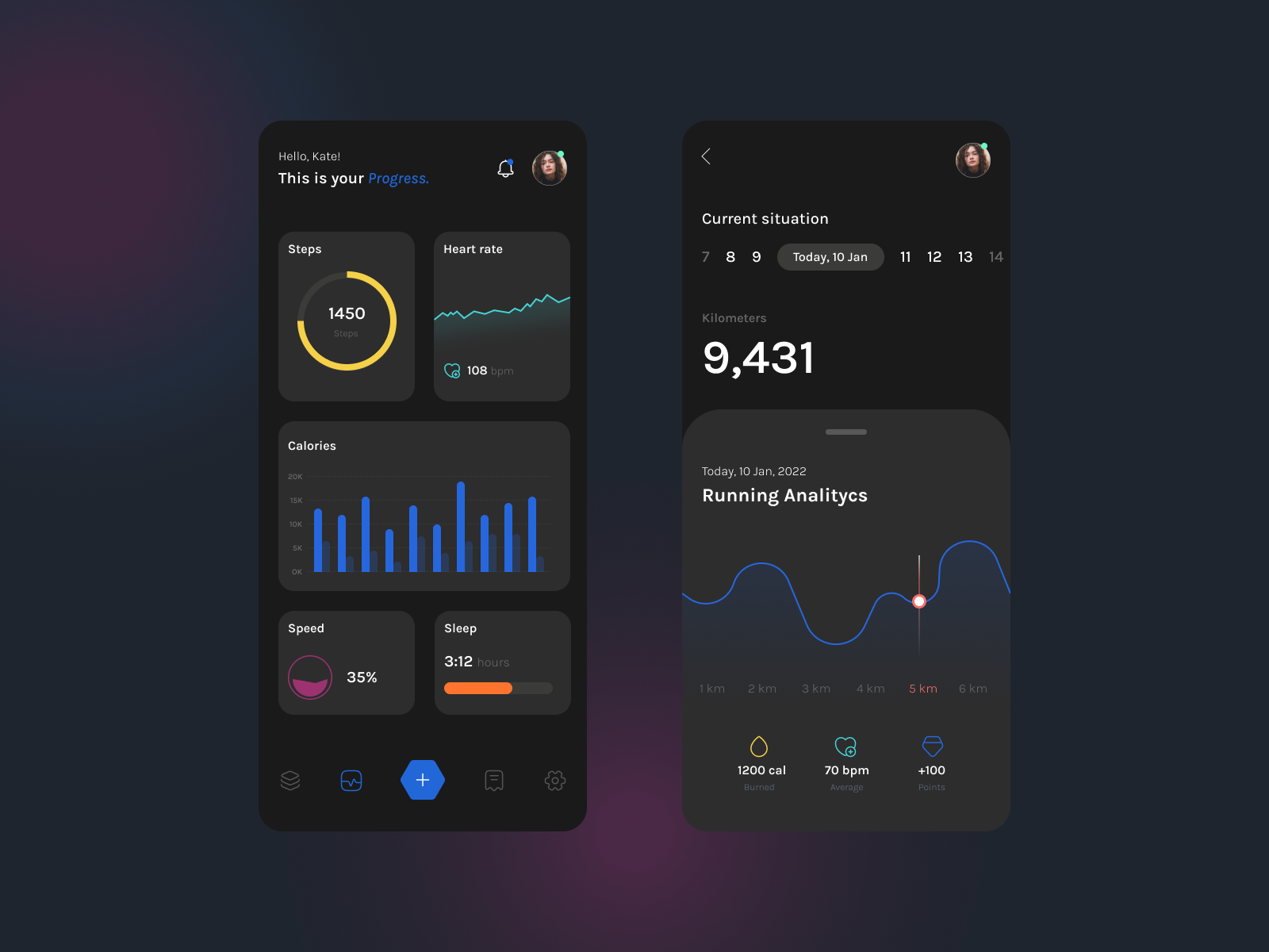 Fitness App UI by Giorgi Chikhladze on Dribbble