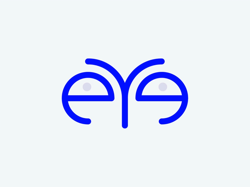 Eye animation blue concept eye graphic minimal sense typography