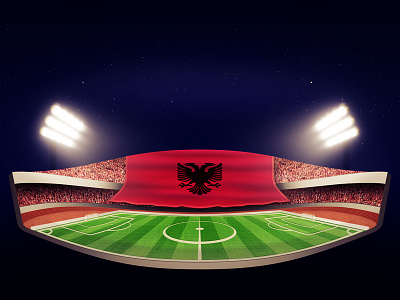 Flag albania eagle fanclub flag football icon set soccer stadium