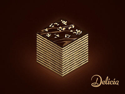 Delicia Dark Chocolate brand cake chocolate dark delicia ditigal illustraion layer painting retouch sweet
