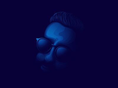 Self Portrait blue duotone hard illustration portrait self shadow vector