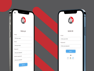 Sign In & Sign Up app design icon mobile ui