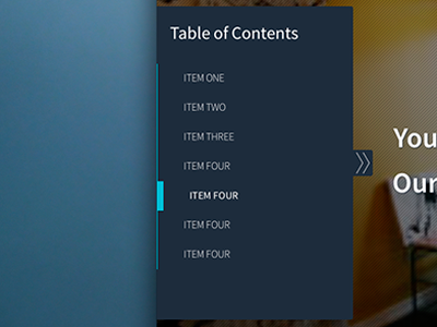 Table Of Contents Menu menu nav navigation ui ux waypoints