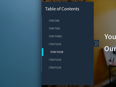 Table Of Contents Menu By Ryan Canfield On Dribbble